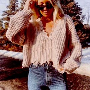 Wildfox Palmetto Deep-V Chunky Knit